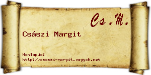 Császi Margit névjegykártya